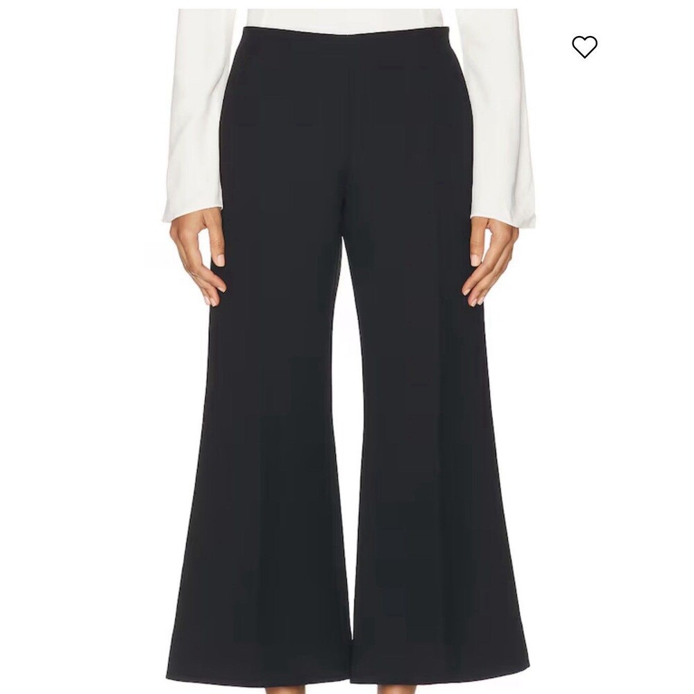 NWT $1280 KHAITE Walter Cropped Flare Pant. Black Size 6.